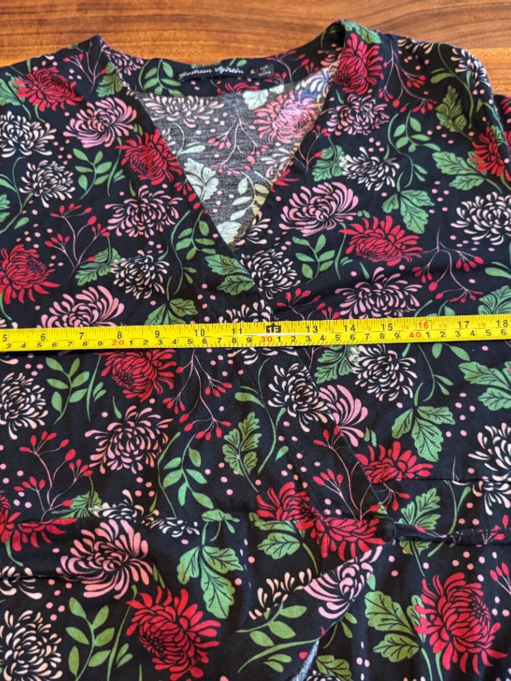 Gudrun Sjoden Cotton Modal Jersey Knit Wrap Dress Floral Drapey EUC Sz XL - Picture 11 of 11